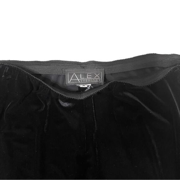 Alex Evenings Velvet Wide Leg Black Pleated High Waist Pants Size M - Picture 5 of 8
